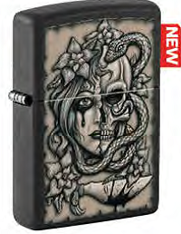 499 ZIPPO ZIPPO Gory Tattooпокрытием Black Matte 499 ZIPPO ZIPPO Gory Tattooпокрытием Black Matte